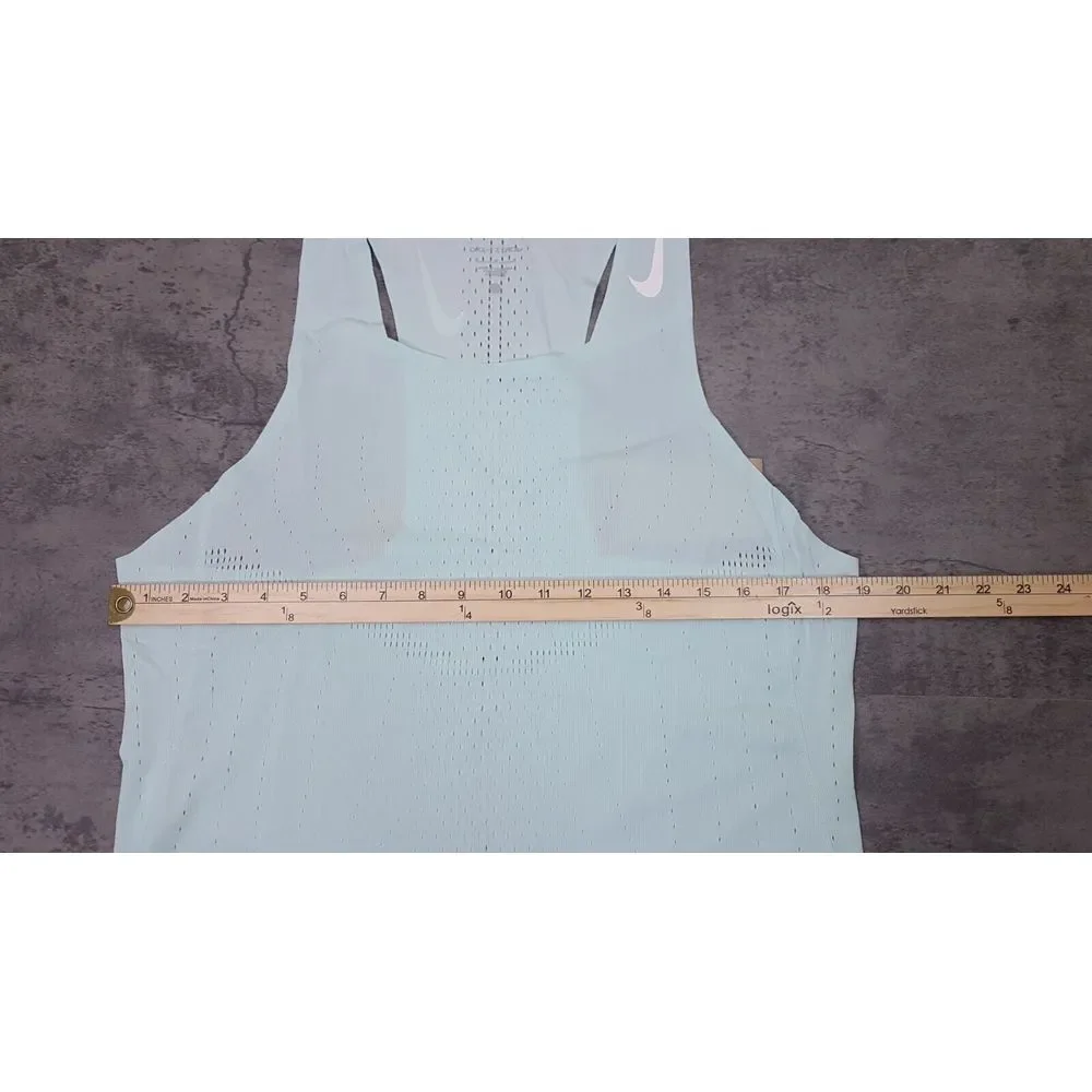 NIKE Dri-FIT ADV AeroSwift Racing Running Singlet Tank Top Mens MEDIUM Jade ice - Picture 7 of 8